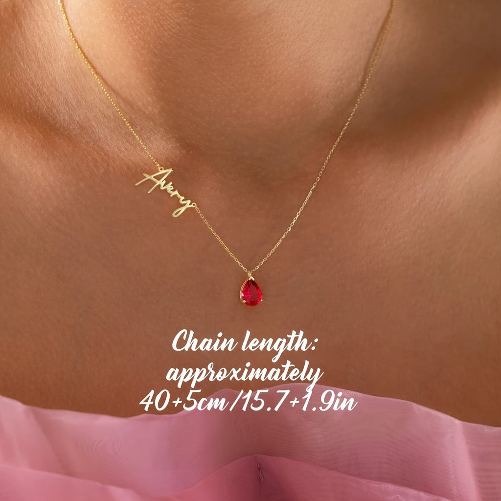 Personalisierter Geburtsstein-Name Halskette