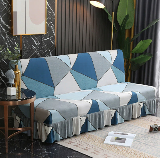 Stretch-Sofabezug für Schlafsofas mit Rocksaum – Ansicht 2