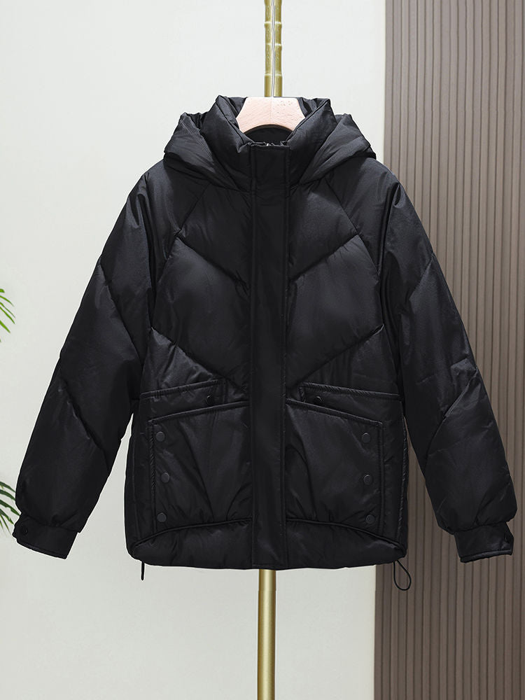 Gefütterte kurze Kapuzenjacke im Loose Fit