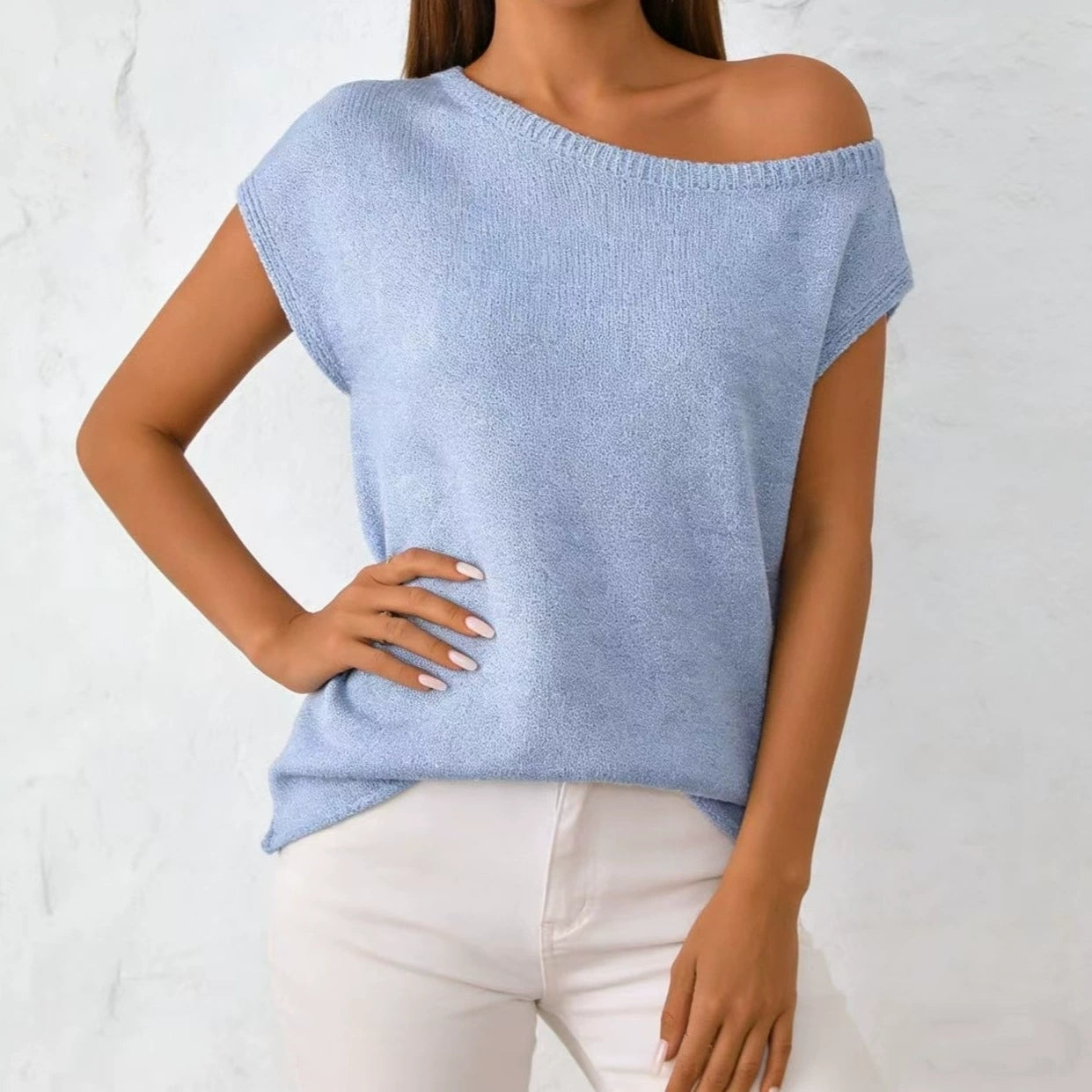 Einfarbiger Vielseitiger Pullover mit schlankmachender Passform