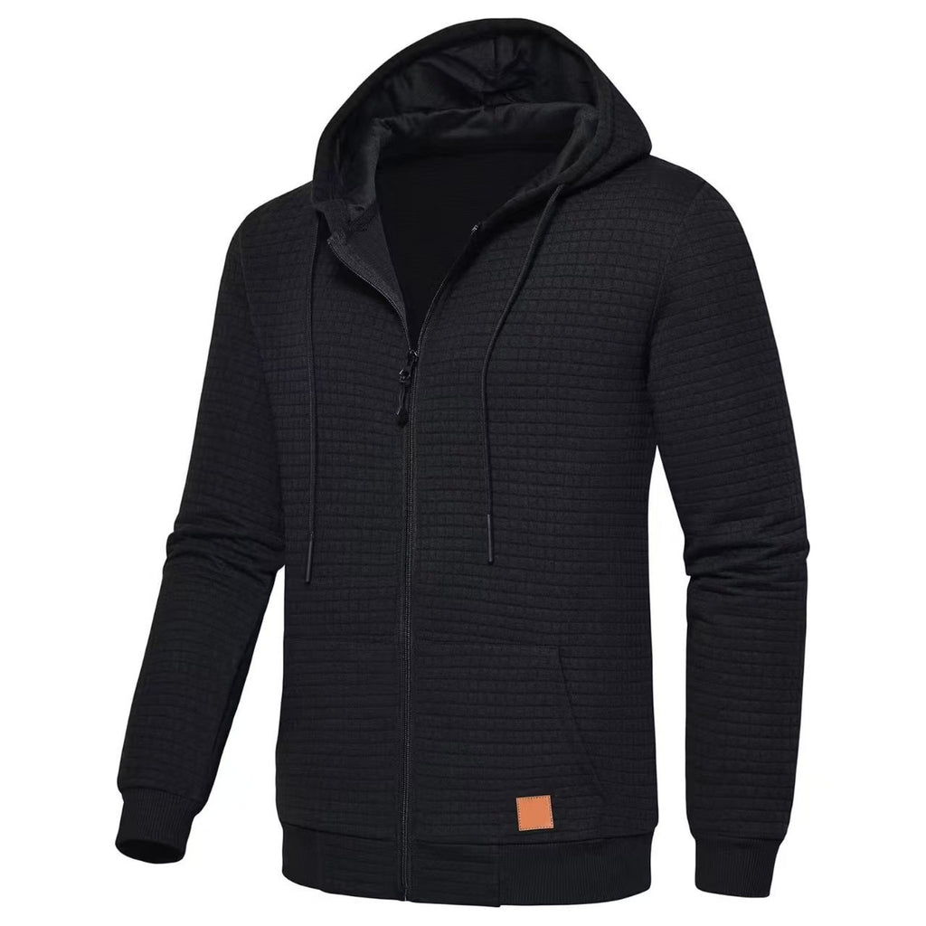Herren Plaid-Jacquard Hoodie Langarm