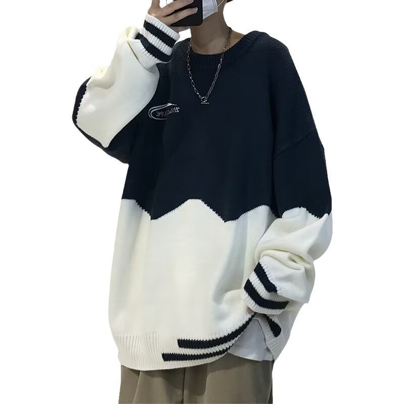 Herren-Strickpullover mit Farbkombinationen