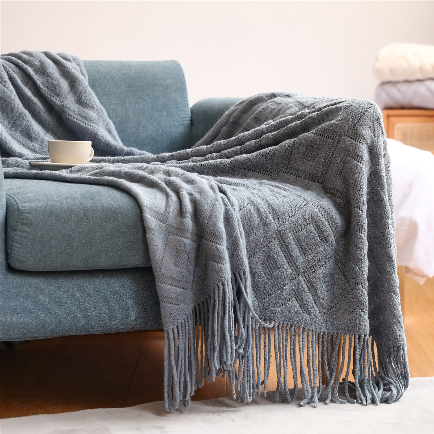 Strickdecke für Büro und Zuhause