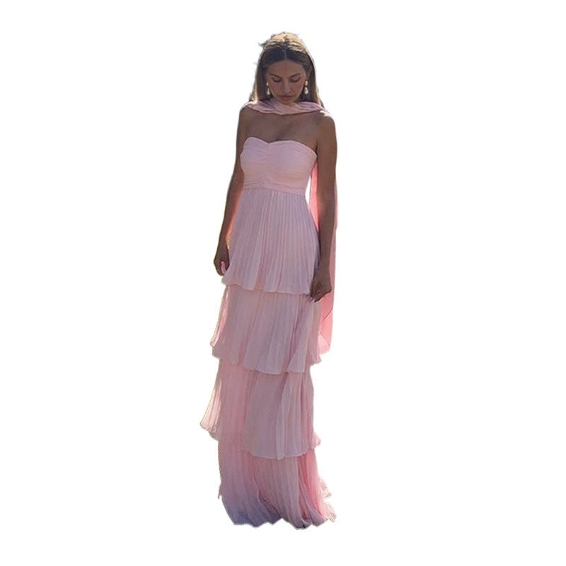 Elegantes Plissée-Abendkleid mit kurzen Ärmeln – Bild 11 | LuxeStyle