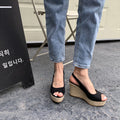 Keilabsatz-Sandalen mit Peeptoe
