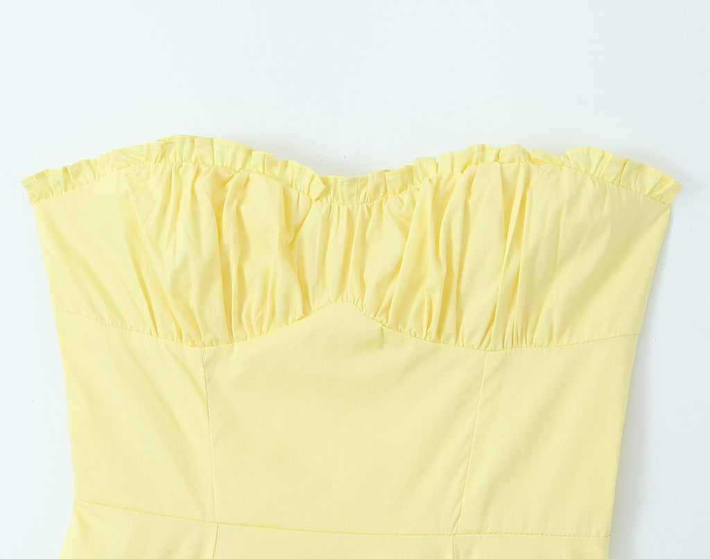 Trägerloses Sommerkleid mit Korsett-Top