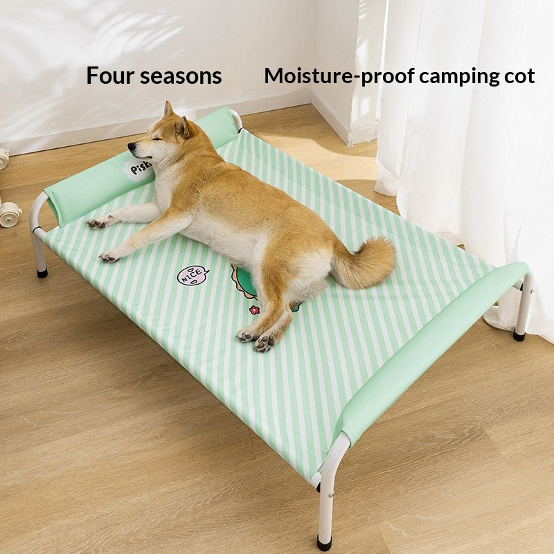 Gestreifter Camping-Bett für mittelgroße bis grosse Hunde