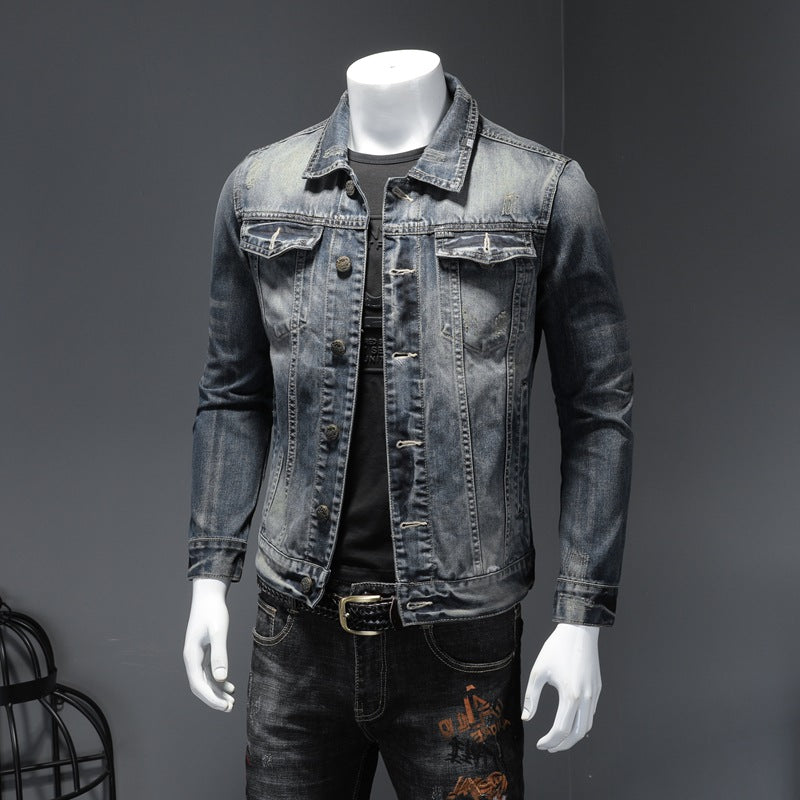 Jeansjacke für Herren mit Reverskragen – Bild 3 | LuxeStyle