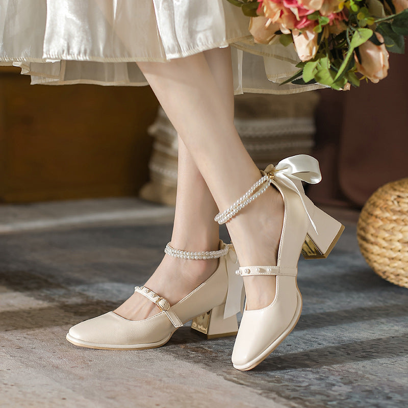 Schicke Chunky-Heel-Pumps in Beige – Bild 6 | LuxeStyle