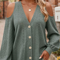 V-Neck Cardigan mit Lochmuster