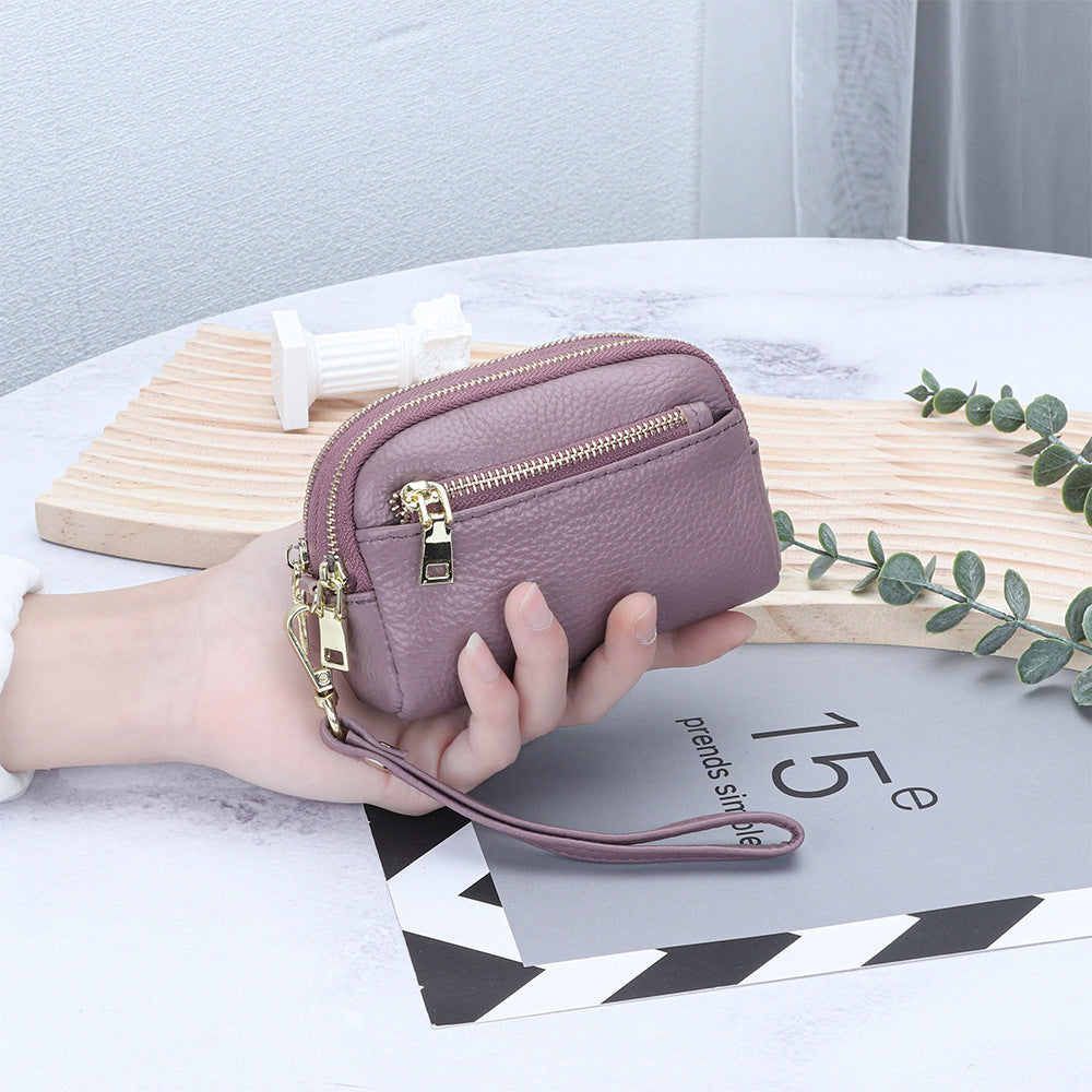 Mini-Portemonnaie aus Vollnarbenleder | LuxeStyle