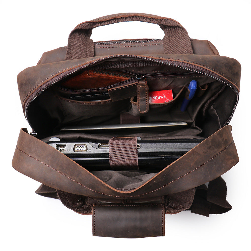 Retro Lederrucksack mit grosser Kapazität – Bild 4 | LuxeStyle
