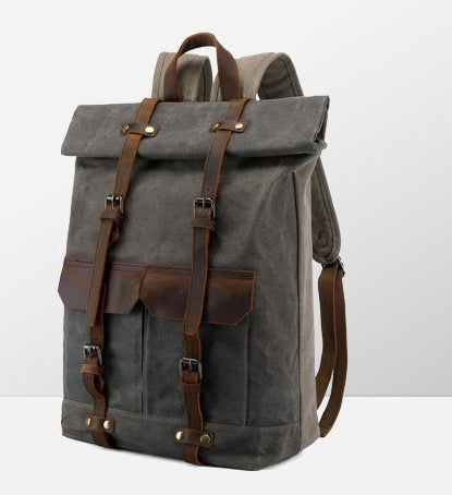 Vintage Rucksack aus Pferdeleder und Canvas