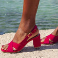 Wildleder-Sandalen mit offenem Zeh