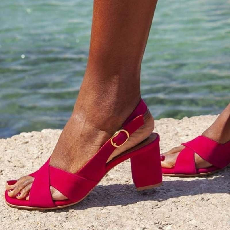 Wildleder-Sandalen mit offenem Zeh