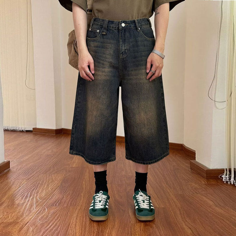 Retro Pfirsichform Nostalgische Weitbein-Jeans Damen