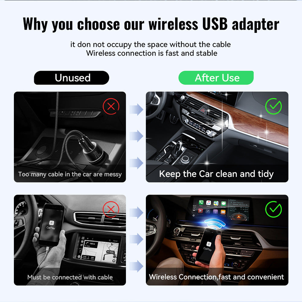 Mini 2-in-1 CarPlay USB Interface Wireless