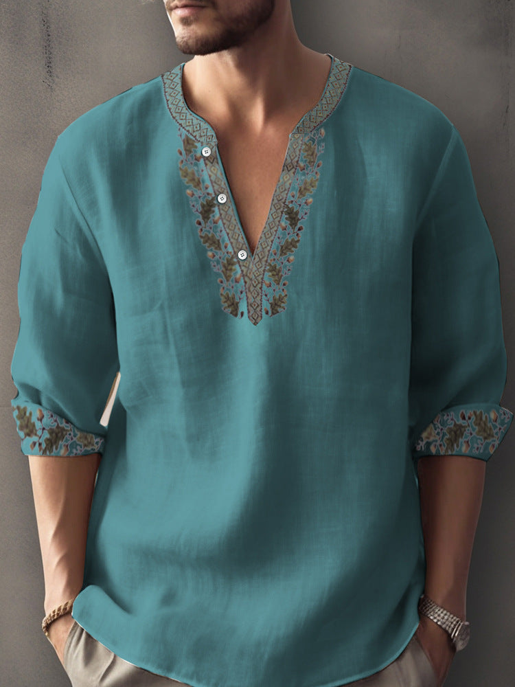 Langarmshirt aus Bambusleinen mit Digitaldruck – Bild 10 | LuxeStyle