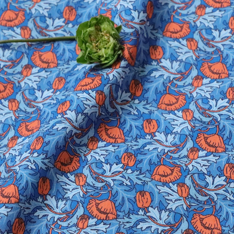 Baumwollstoff mit Mohnblumenmuster – Bild 5 | LuxeStyle