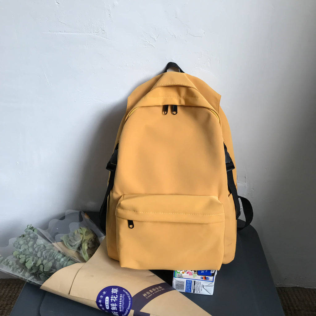 Einfarbiger Nylon-Rucksack mit 3‑D‑Tasche – Bild 10 | LuxeStyle