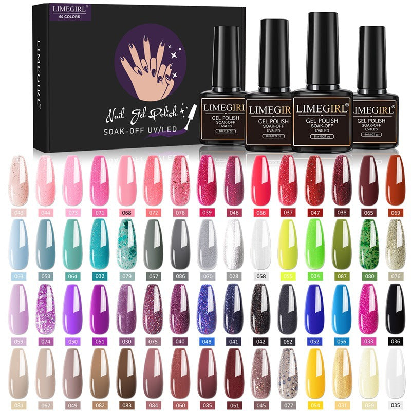 60 Farben Nagelkleber Set – Ablösbar