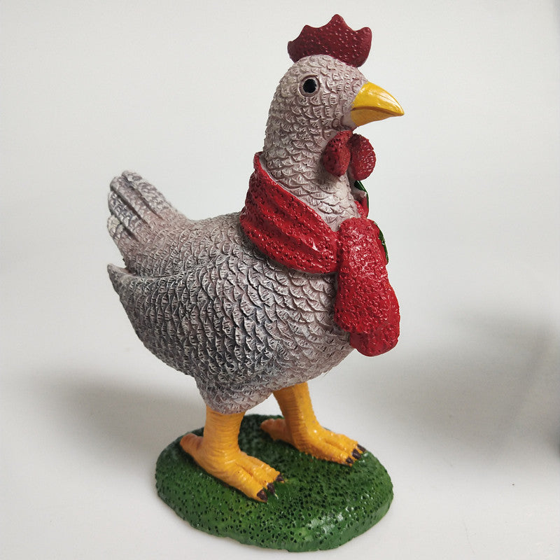 Huhn mit Schal Weihnachtsdeko
