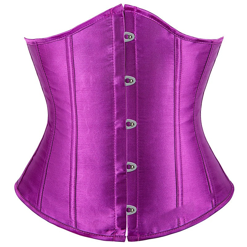 Satin-Korsett mit fünf Knöpfen