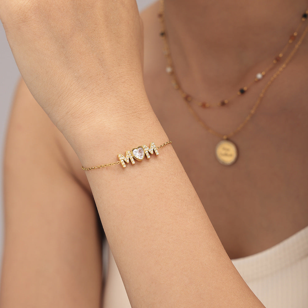 Titan-Armband mit Zirkonia-Buchstaben | LuxeStyle