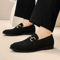 Herren Casual Lederschuhe mit Metallschnallen