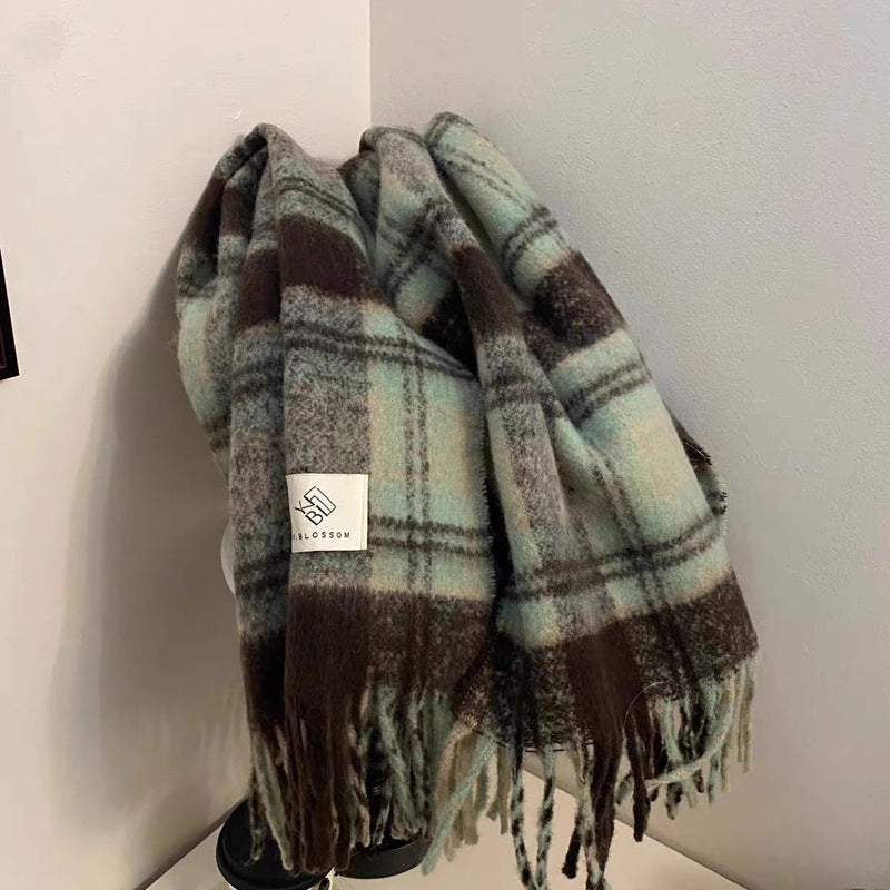 Plaid-Schal in Mintgrün, Pink, Lila, Schwarz, Blau – Bild 2 | LuxeStyle