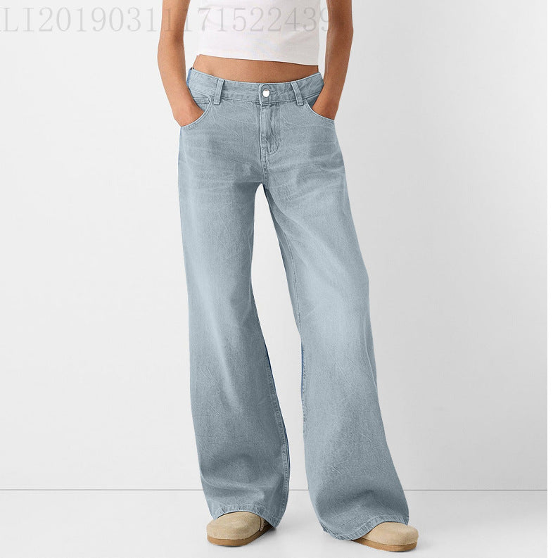 Weite Damenjeans in Uni-Farben