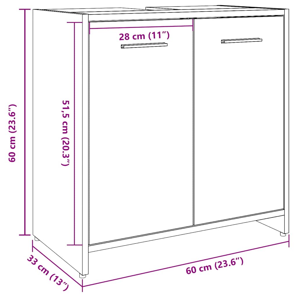 Waschtischunterschrank im Holz-Look