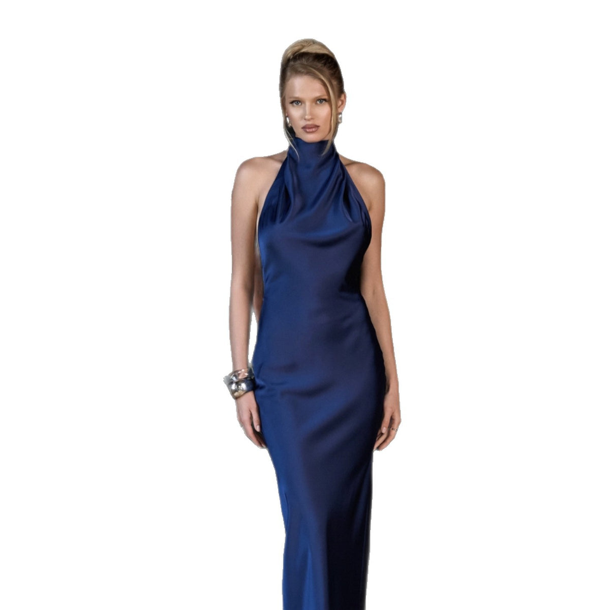 Vintage Neckholder Satin Mermaid Abendkleid – Bild 8 | LuxeStyle