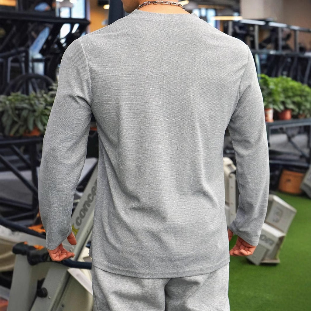 Stehkragen-Langarmshirt mit Streifen – Bild 6 | LuxeStyle