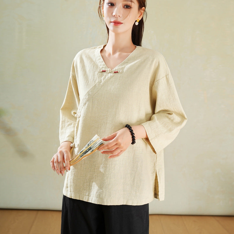 Vintage-Top mit diagonalem Verschluss