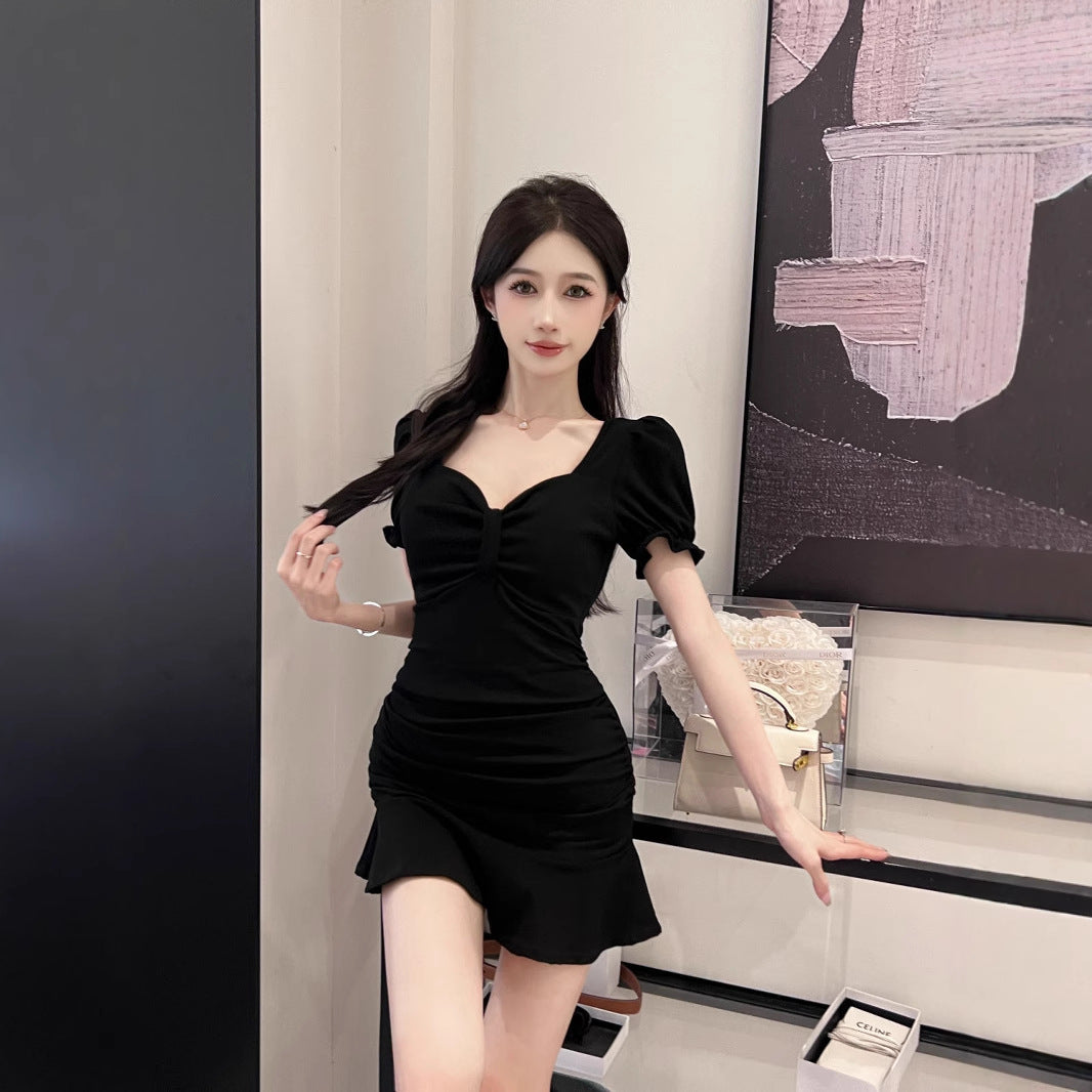 Elegantes V-Neck Bodycon Kleid mit Puffärmeln – Bild 3 | LuxeStyle