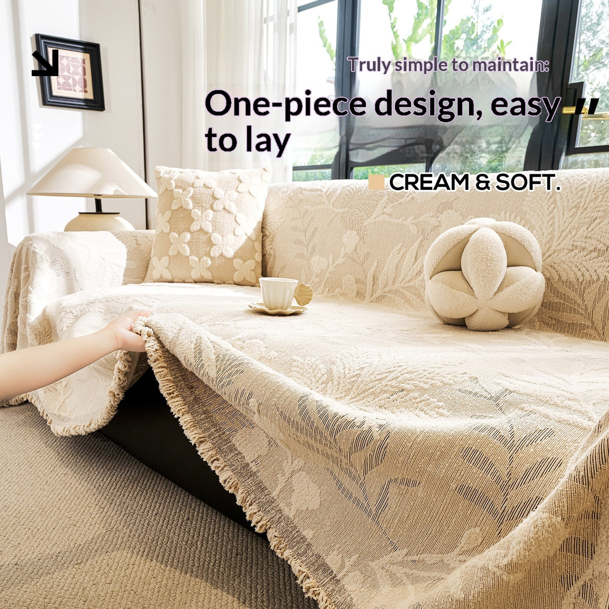 Sofabedeckung Pflanzenmuster, 180x260cm – Bild 7 | LuxeStyle