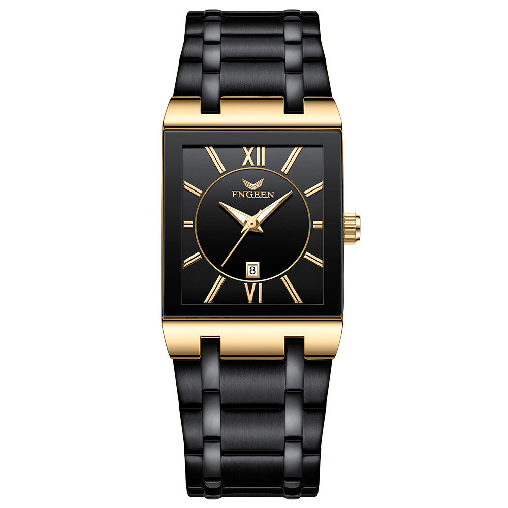 Herren Quarz-Uhr, quadratisch, wasserdicht