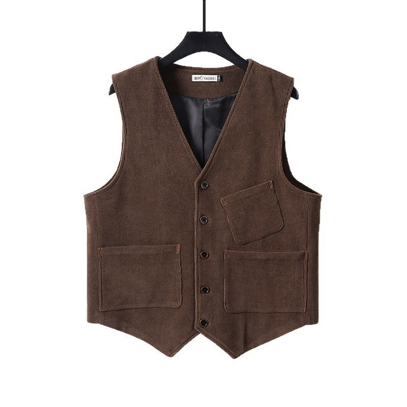 Corduroy-Gilet im Preppy-Stil für Herren