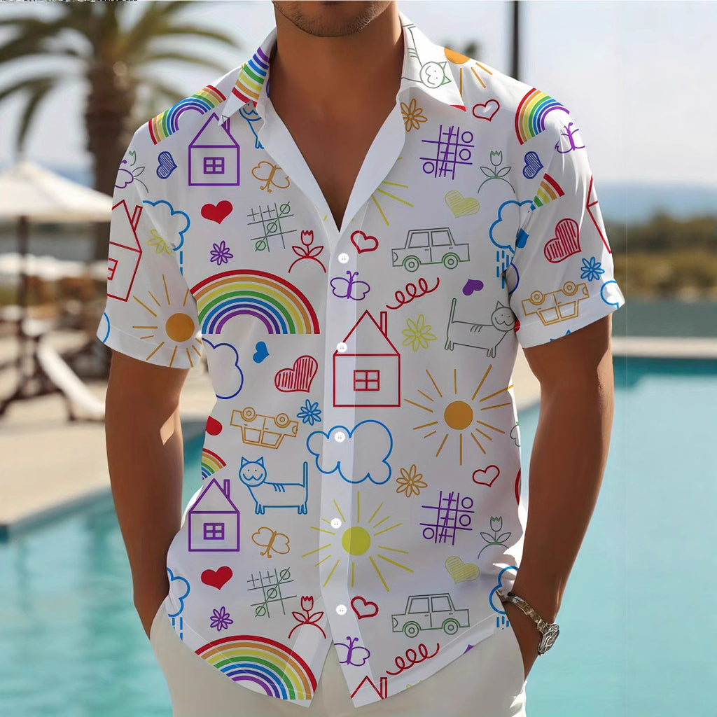 Kurzarmhemd mit Blumenmuster für Herren – Bild 16 | LuxeStyle