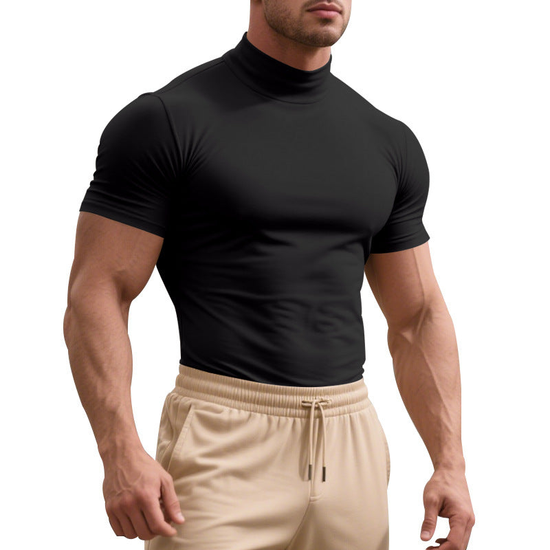 Stretch-T-Shirt mit Rollkragen