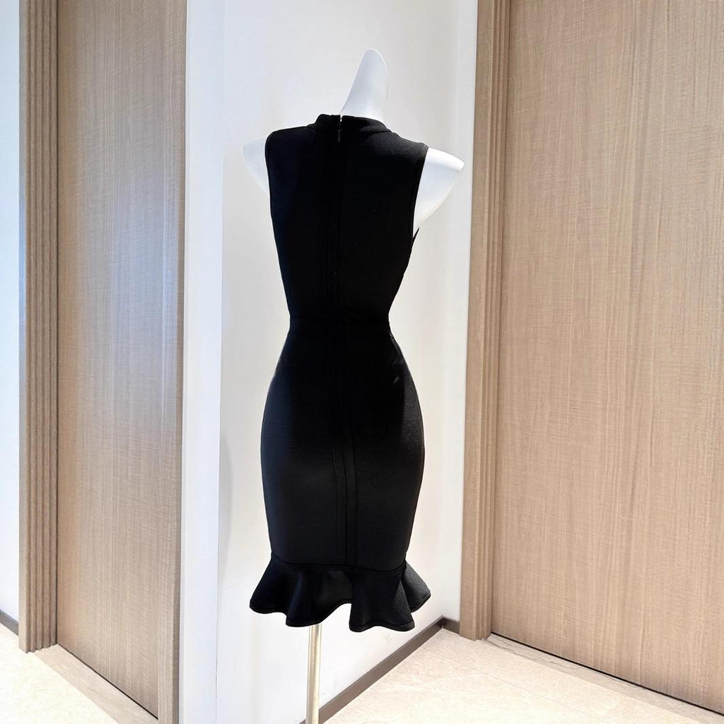 Elegantes Bodycon Meerjungfrauenkleid mit Rüschensaum