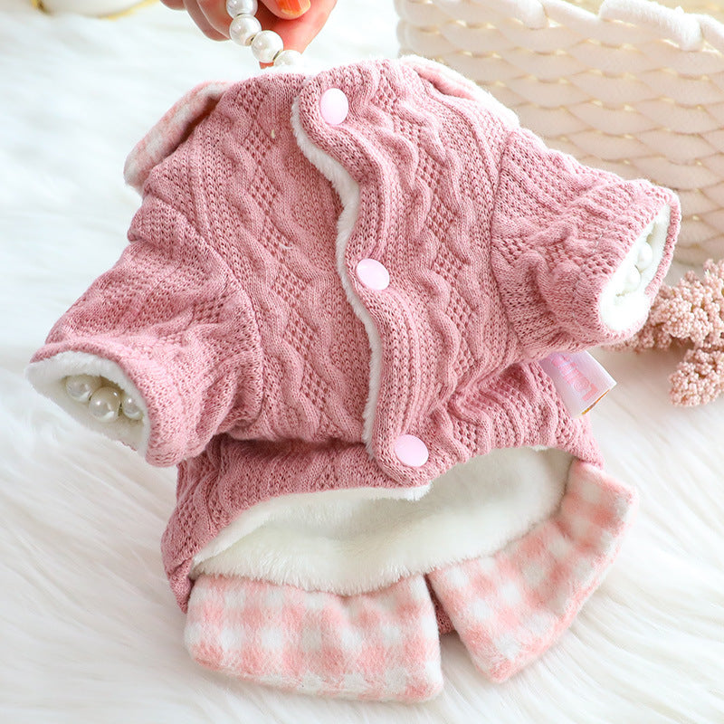 Hunde Pullover Zweiteiler Baumwolle Fleece – Bild 4 | LuxeStyle
