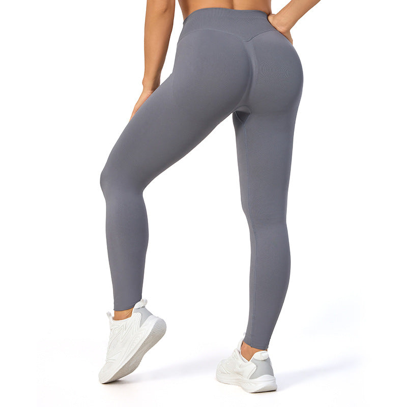 High-Waist Yoga-Pants im europäischen Stil