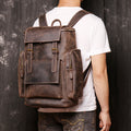 Leder-Laptop-Rucksack für Herren