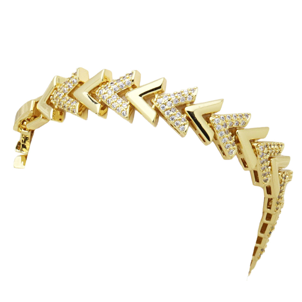 Vergoldeter Kupfer-Armreif mit Zirkonia – Bild 5 | LuxeStyle