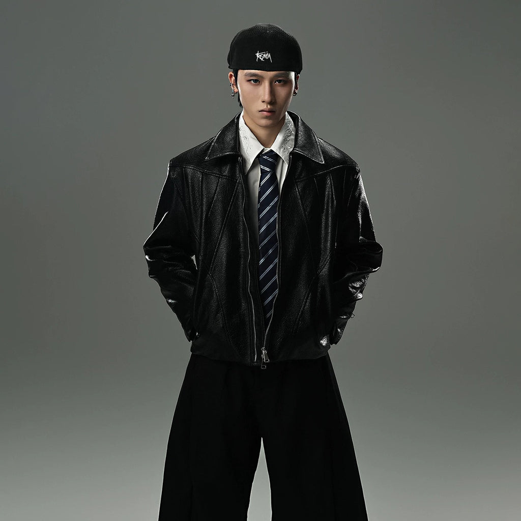 Kurze Lederjacke im American Style
