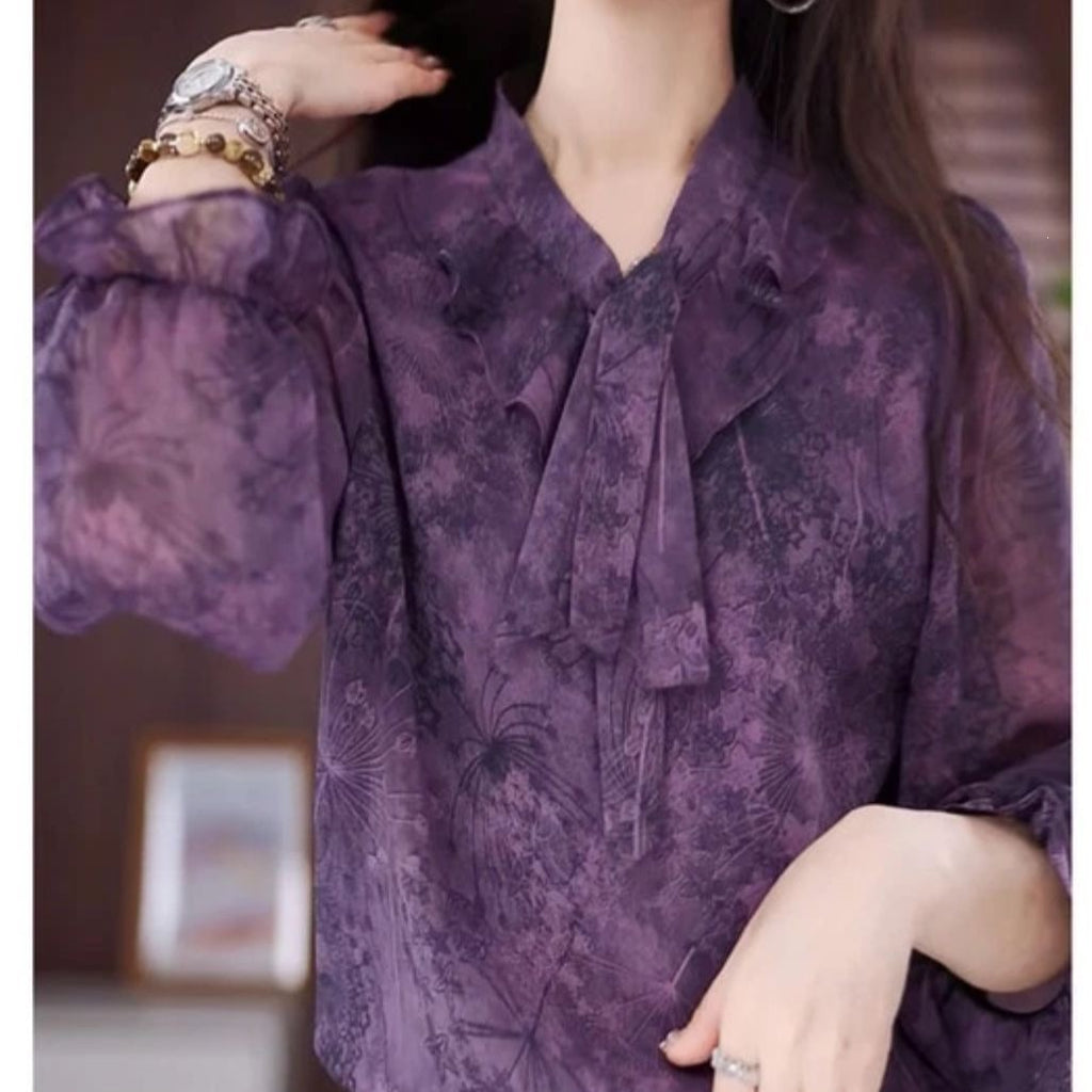 Elegantes Chiffon-Shirt mit Blumenmuster – Bild 6 | LuxeStyle