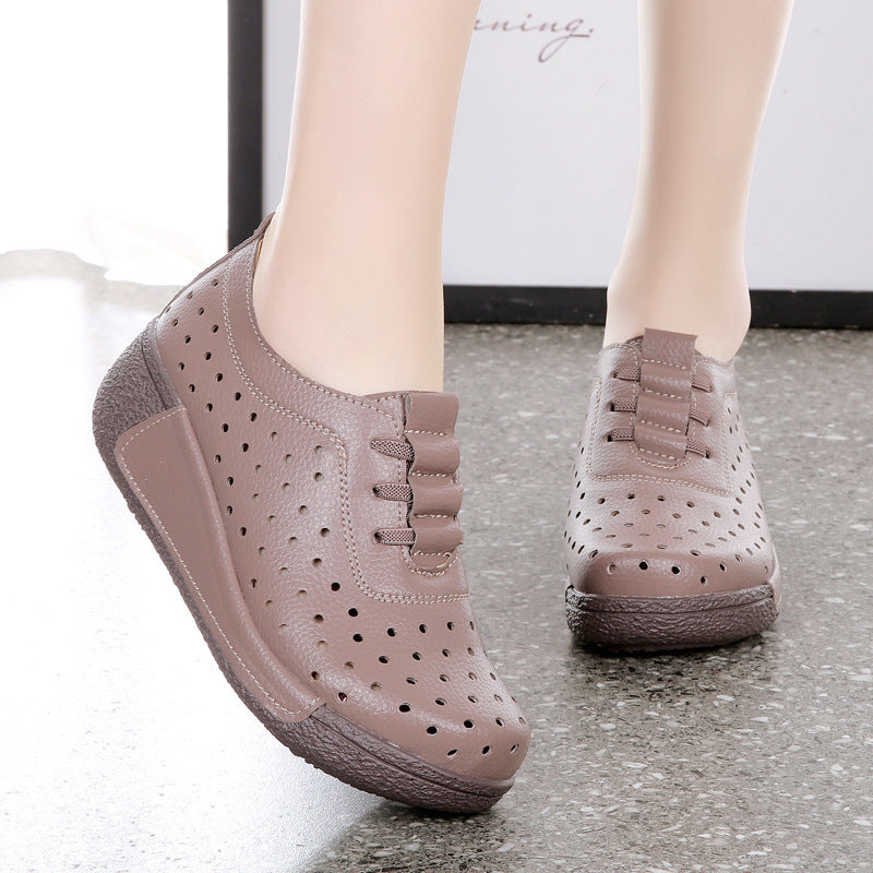 Damen-Lederschuhe mit Lochmuster – Bild 5 | LuxeStyle