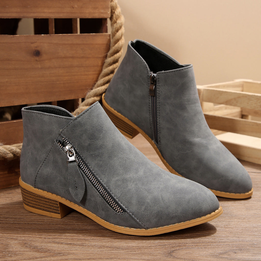 Chunky-Heel Ankle Boots mit spitzer Zehe – Bild 9 | LuxeStyle